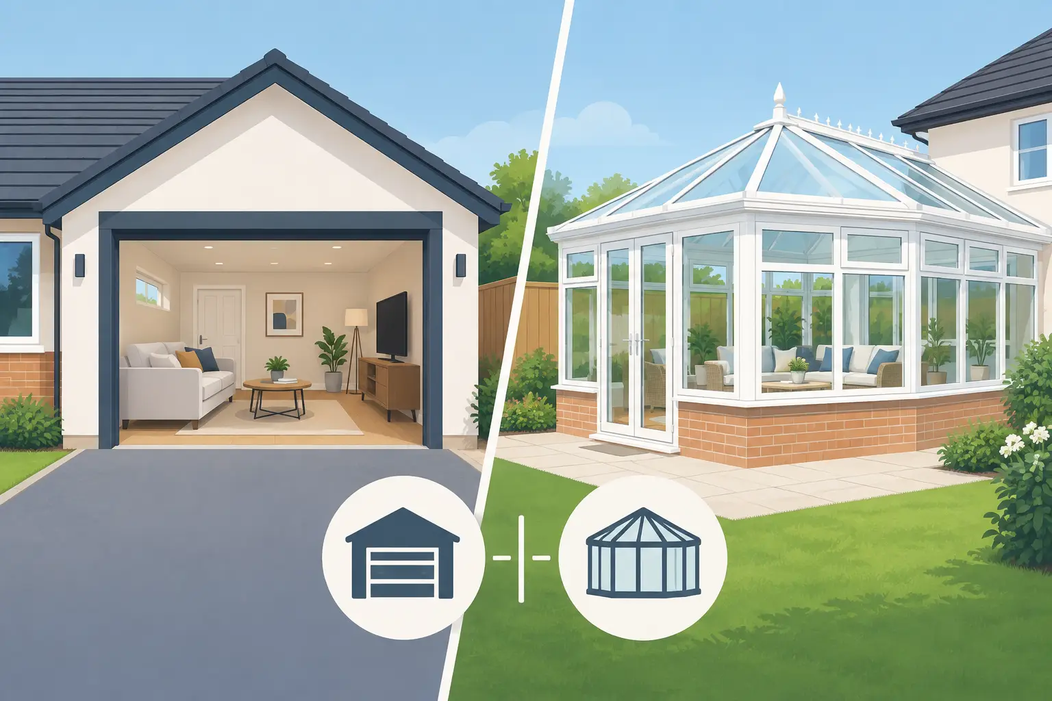 Garage Conversion or Conservatory: Which Adds More?